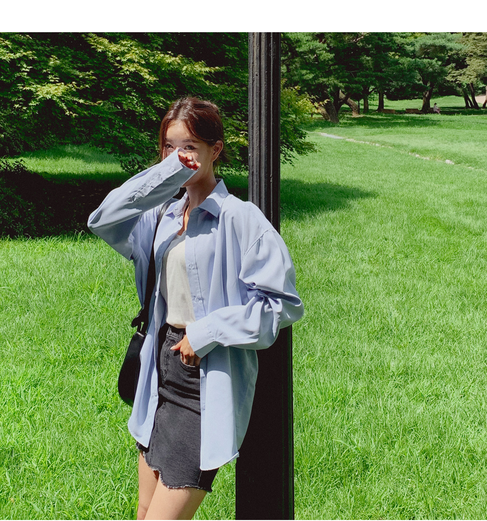 미라운드 히든밴딩 데님스커트
